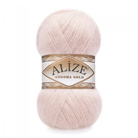 Пряжа Alize "Angora gold" 271 Жемчужно розовый 20% шерсть, 80% акрил	100 гр	550 м