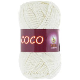 Пряжа Vita-cotton "Coco" 3853 Молочный  100% мерсеризованный хлопок 240 м 50гр